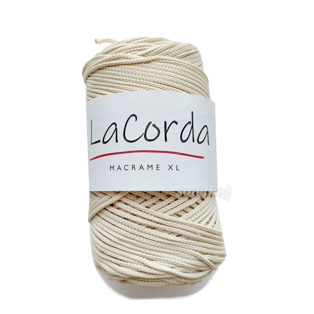 Sznurek poliestrowy MACRAME XL LaCorda ecru kol.170