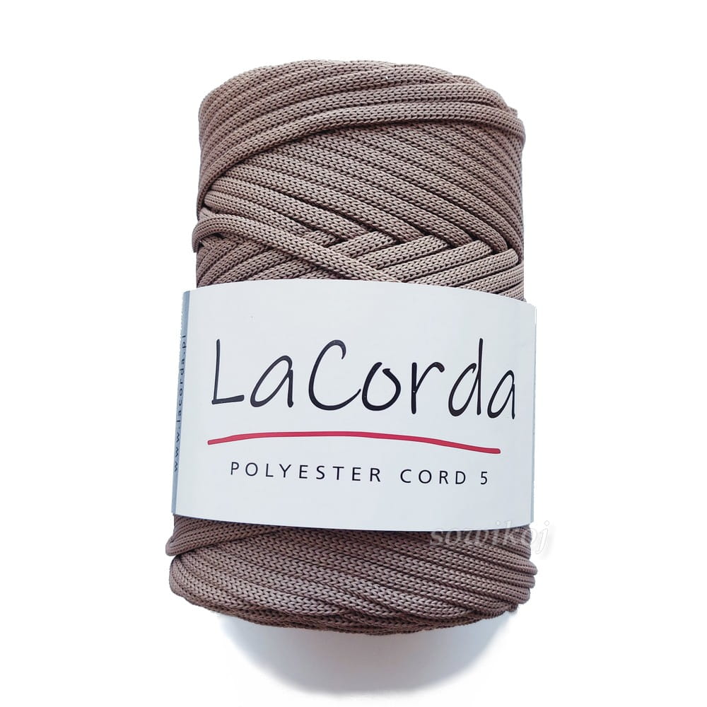 Sznurek poliestrowy POLYESTER CORD 5 LaCorda kakao beż 200 płaski