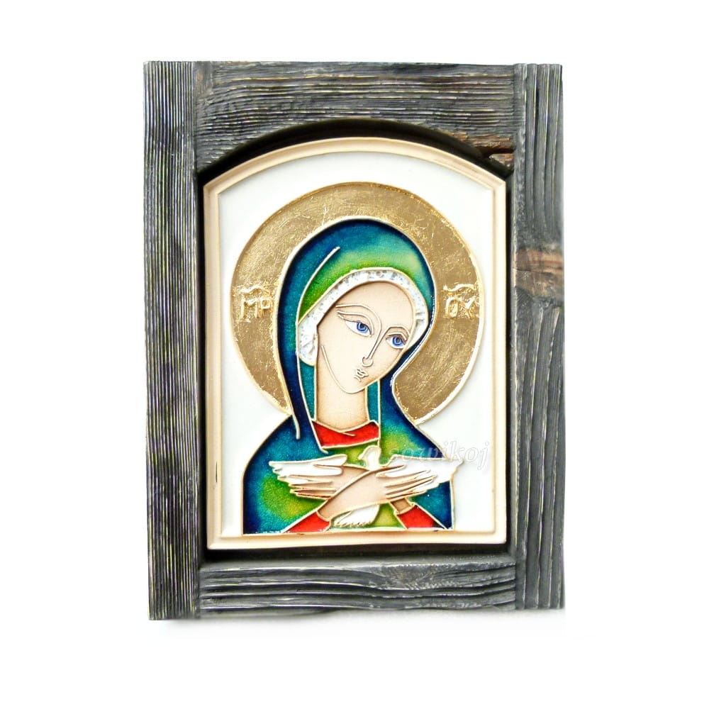 Ikona ceramiczna duża w ramie Pneumatofora Oblubienica Ducha Św.