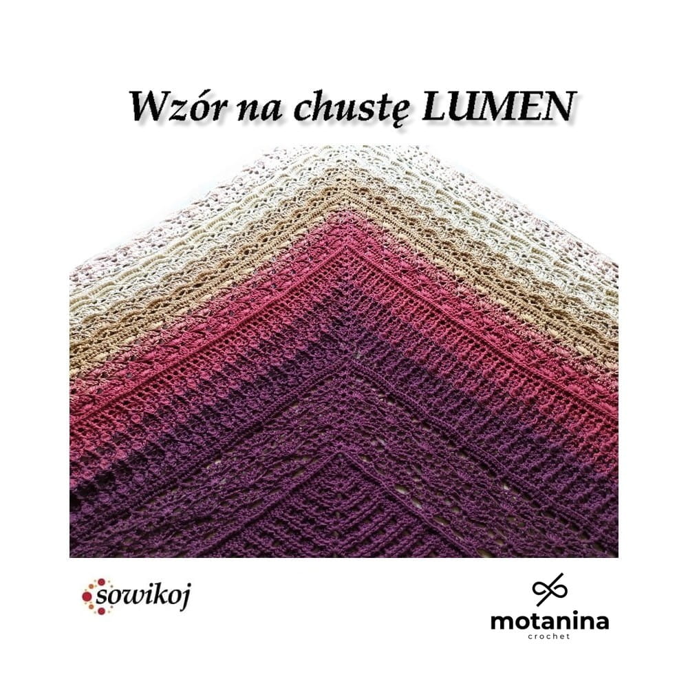 Wzór na chustę LUMEN chusta na  szydełko schemat