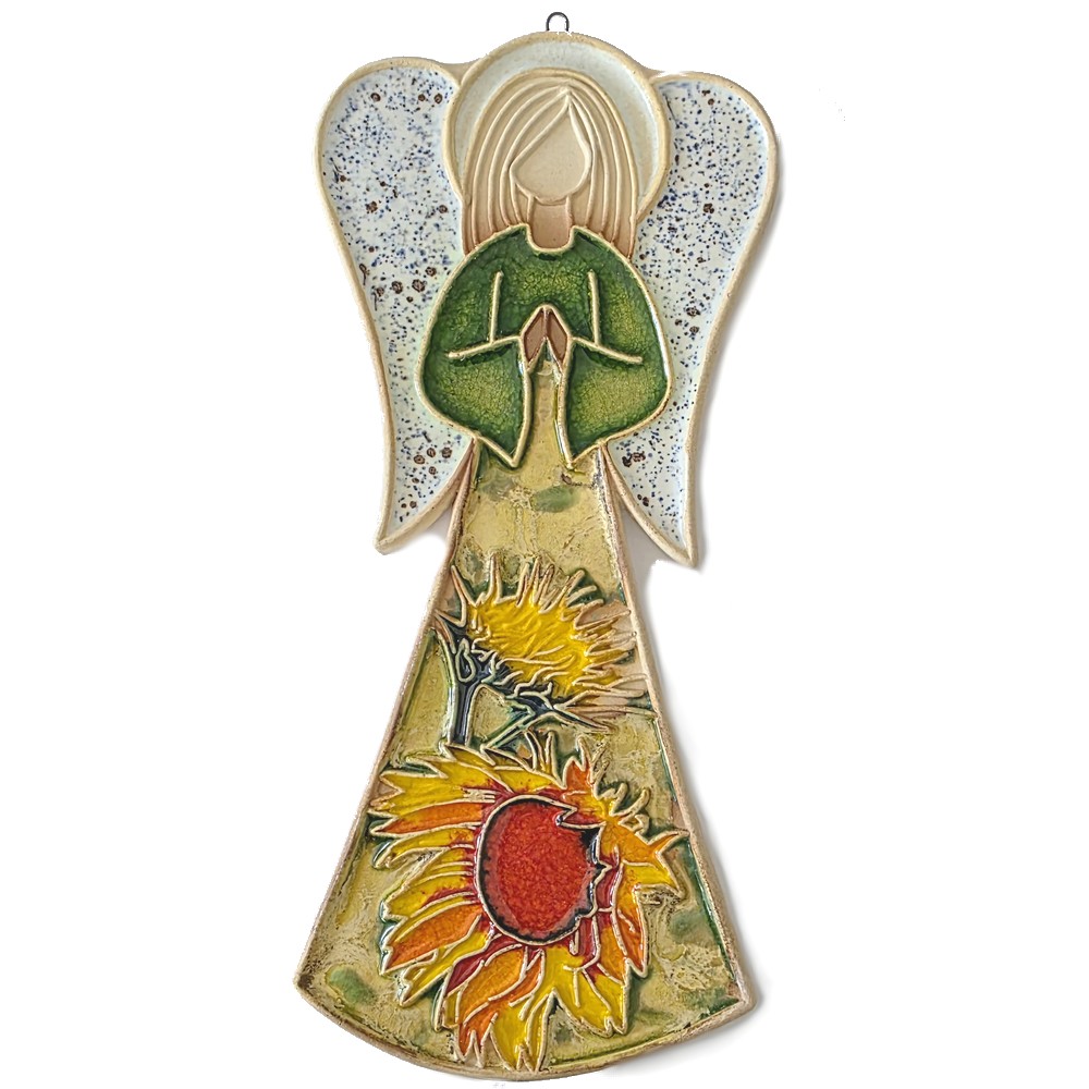 Aniołek duży anioł ceramiczny 27 23 cm słonecznik