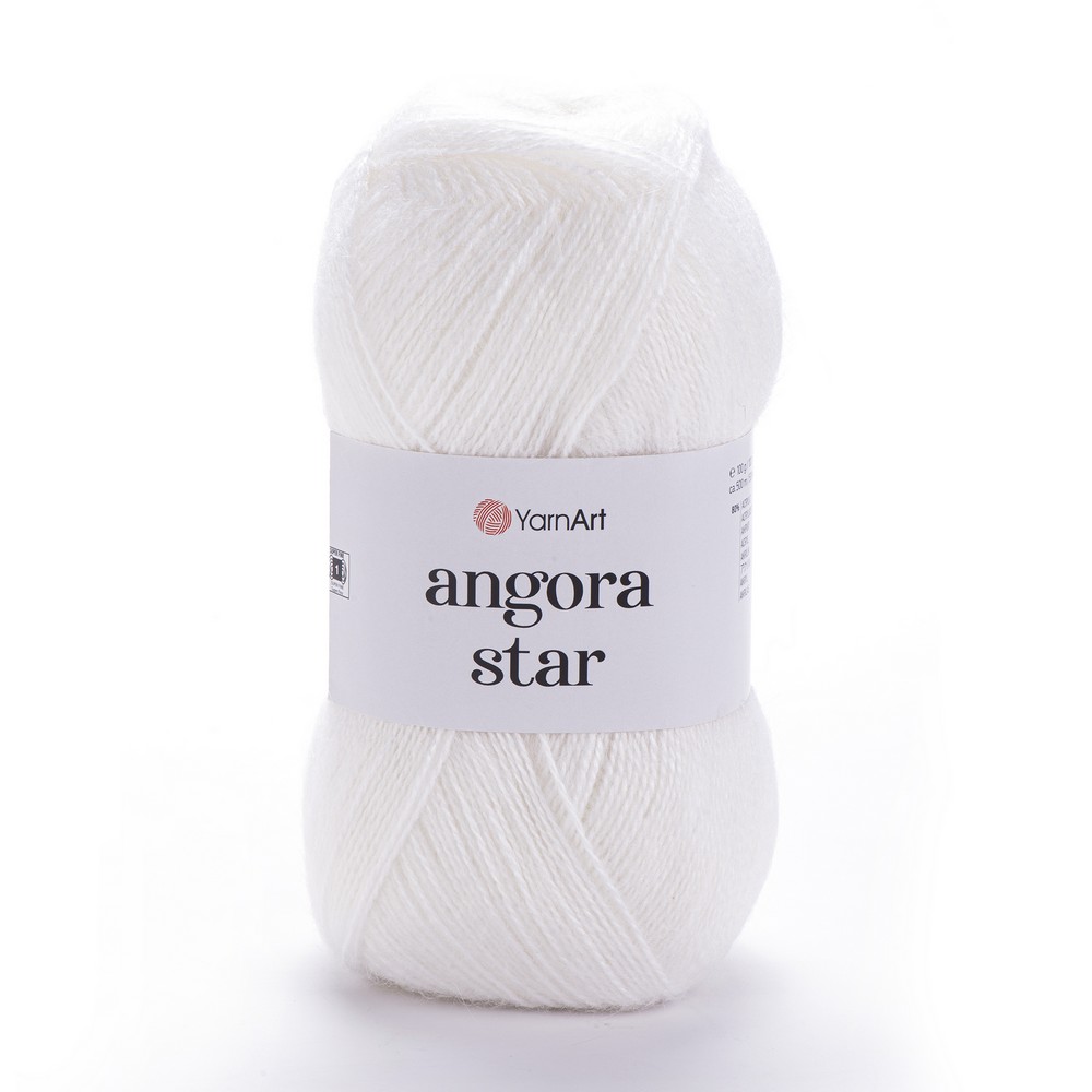 Włóczka YarnArt Angora Star moher z akrylem 501 biały